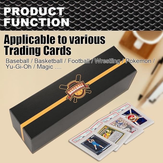 G-PLUS Graded Cards Holder Container Graded Card Storage Box Holds 50-55 Black - Image 3