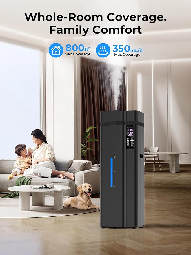 13L/3.43Gal Humidifier Large Room, 800ft² Coverage, 100H Runtime, Auto Humidity - Image 2