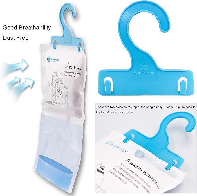Moisture Absorber Refill Hanging Bags, 12 Pack – Calcium Chloride Dehumidifier - Image 2