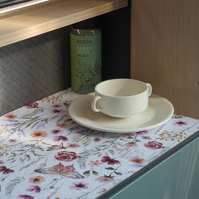 Floral Shelf and Drawer Liner for Kitchen Cabinets, 12IN x 20FT Non-Adhesive - Image 6