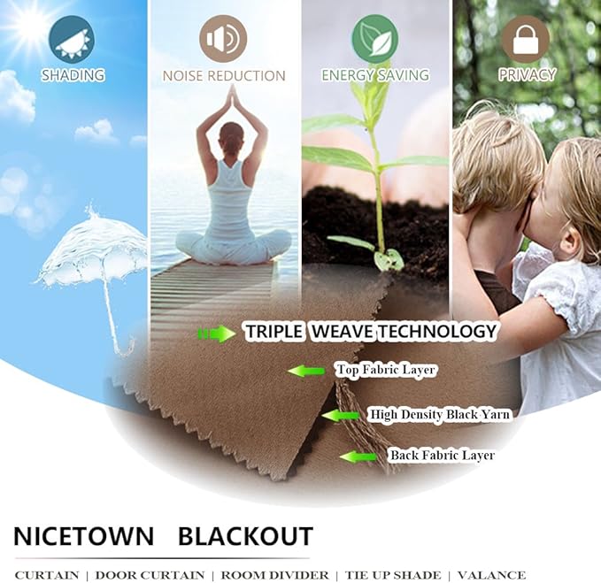 NICETOWN Small Window Blackout Curtain Panel Window Treatment Thermal Insulated - Image 5