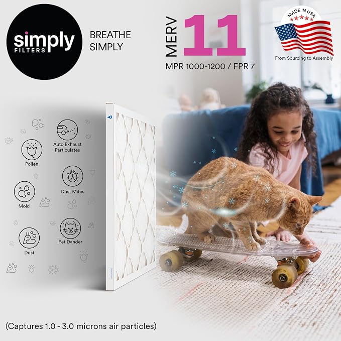 Simply 20x20x4 Air Filter, MERV 11, 4 Pack, Furnace Air Filter - Image 2