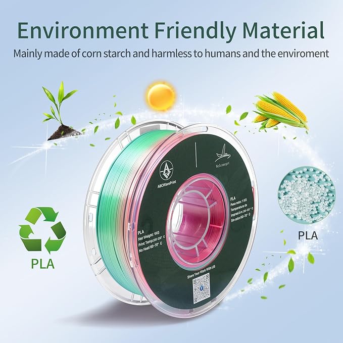 Rainbow PLA Filament, Dimensional Accuracy +/- 0.02 mm, 1kg Spool, 1.75 mm - Image 4