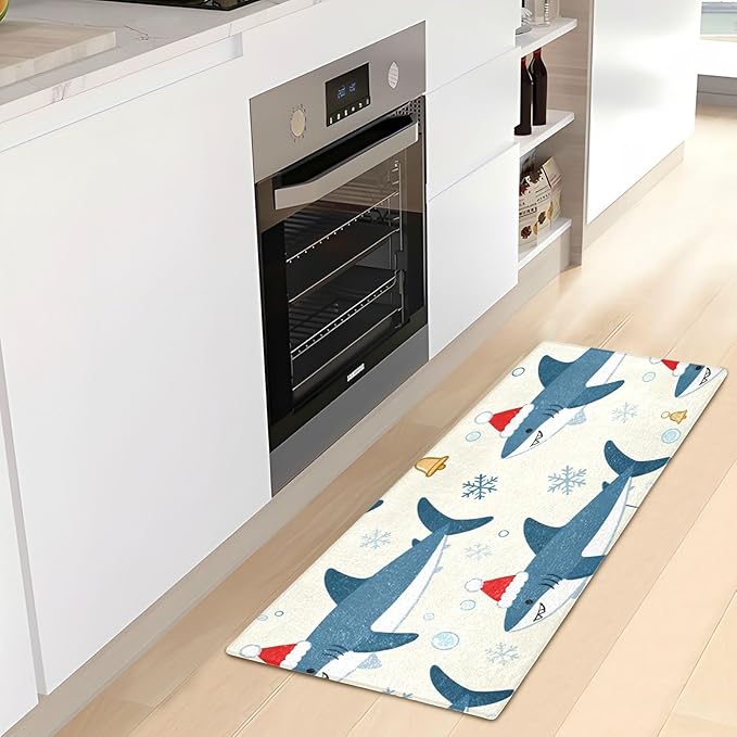 Merry Christmas Shark Beige decorative mat - Image 6