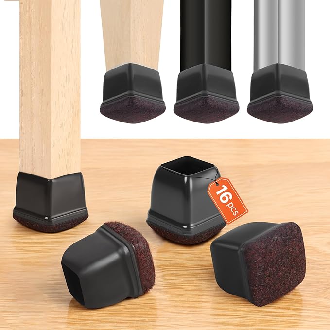 16PCS Silicone Chair Leg Caps, Chair Leg Floor Protectors by GAGUIUP