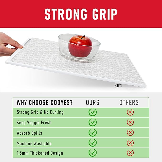 Cooyes Refrigerator Liners 17.7" x 24", Absorbent Strong Grip Fridge Mats - Image 7