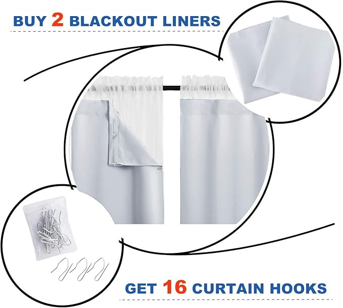 NICETOWN Blackout Draperies Window Curtain Liners - Image 2