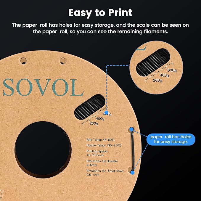 Sovol 3D Printer PETG Filament 2kg Spool Printing Materials, Wiring Tightness - Image 4