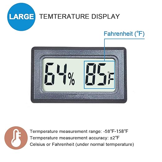 Reptile Thermometer Hygrometer Meter Indoor Temperature Gauge Fahrenheit ℉ Mini - Image 3