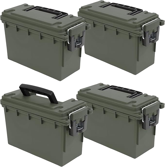 Sheffield 12757 4-Pack Ammo Storage Box, Stackable .30 Cal Field Boxes by Sheffield