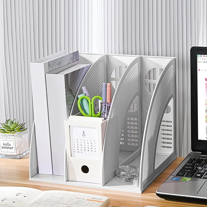 Marte Vanci 2 Pcs Magazine File Holder Book Desktop Organizer Plastic Storage - Image 5