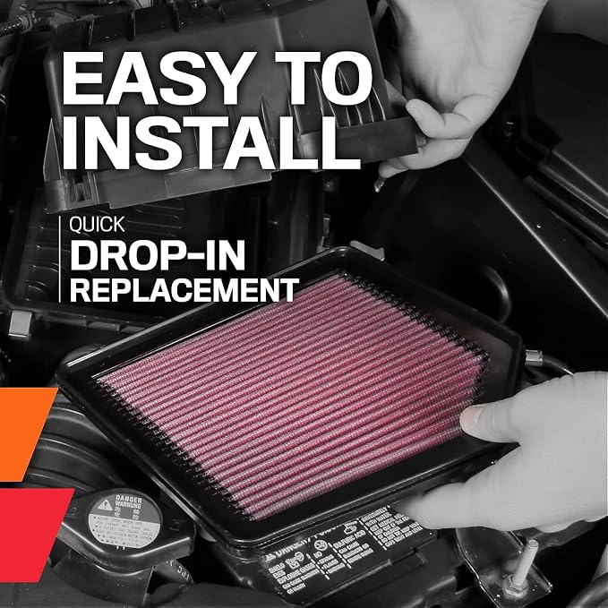 K&N Engine Air Filter: Reusable, Clean Every 75, 000 Miles, Replacement Car Air - Image 7