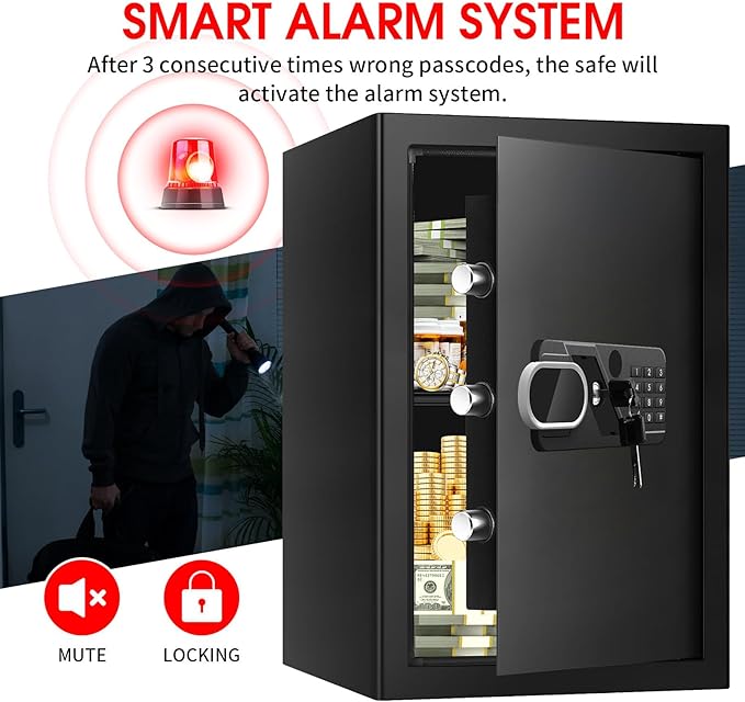 3.4 Cub Large Home Safe Fireproof Waterproof, Digital Security Fireproof Safe - Image 6
