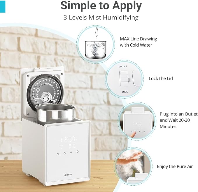 Stainless Steel Humidifier, 3L Warm Mist Humidifier, Easy Clean - Image 5