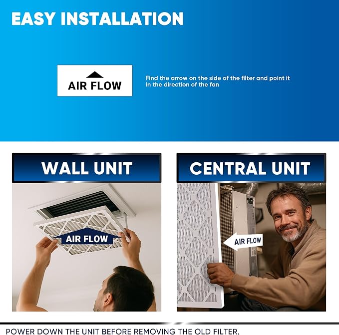 14x14x1 MERV 13 Air Filters, Actual Size: 13.70” x 13.70” x 0.75”, Pleated - Image 6