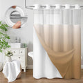 No Hook Shower Curtain and Liner Set, Ombre Beige Hotel Waffle Shower Curtain by Unknown