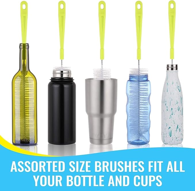 9 Pack Bottle Cleaning Brush Set, Long Handle Bottle Cleaner Brush, Deep - Image 4