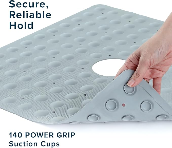 SlipX Solutions Square Natural Rubber Shower Stall Mat, 21” x 21”, Non Slip - Image 6