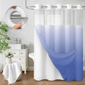 No Hook Shower Curtain and Liner Set, Ombre Light Blue Hotel Waffle Shower by Unknown