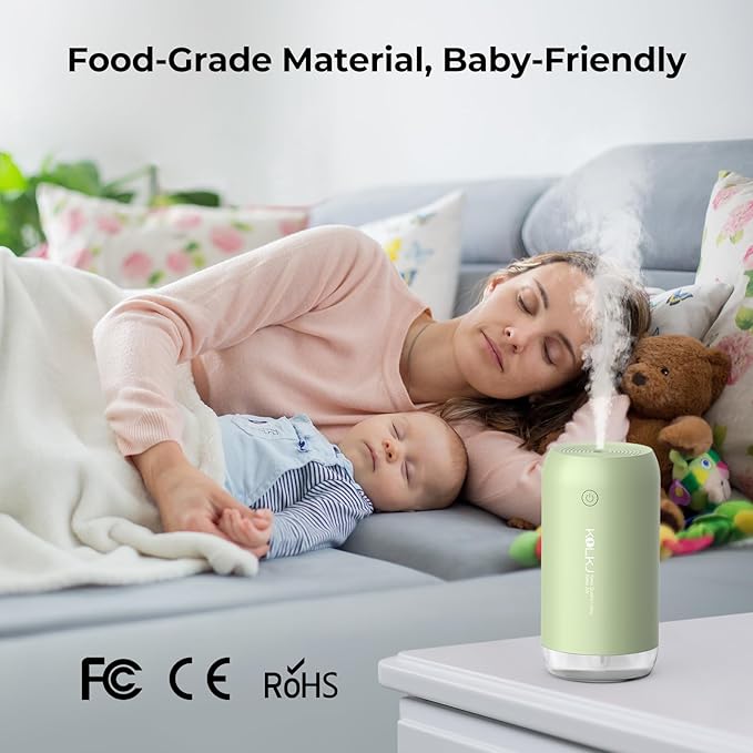 Portable Mini Humidifier, KQLKJ 350ml Small Cool Mist Humidifiers, USB Personal - Image 4