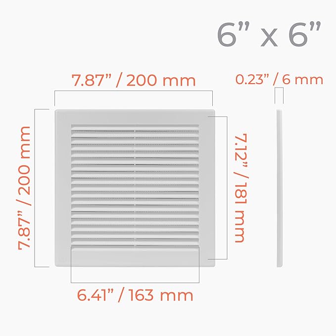 2-Pack 8" x 8" Square Air Vent Cover – White Plastic Vent Deflector - Image 4