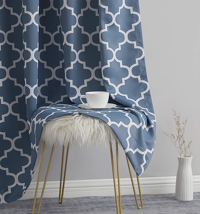 HLC.ME Lattice Print Decorative Blackout Thermal Insulated Privacy Room - Image 5