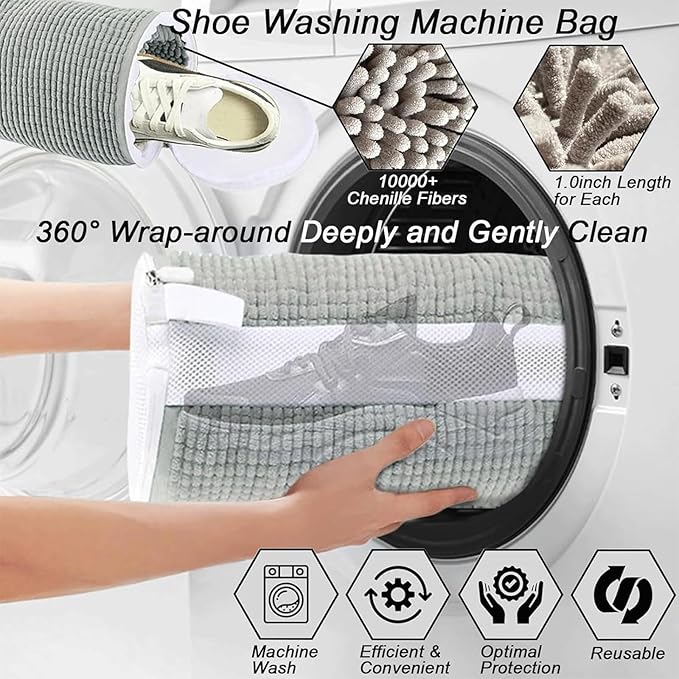 Reusable Sneaker Bag for Washing Machine, Invisible Zipper Design, Protects - Image 5