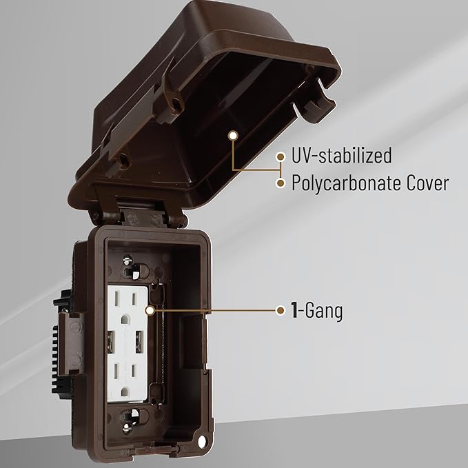 Bates- Weatherproof Electrical Outlet Cover, Outdoor Plug Cover, Outlet Cover - Image 3