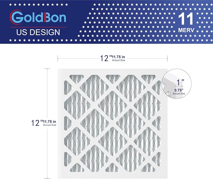 12x12x1 Air Filter 2 Pack MERV 11 MPR 1000 FPR 7- GoldBon AC Filter USA Design- - Image 2