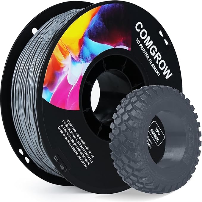Comgrow TPU Filament 1.75, 3D Printing Filament, Flexible 3D Printer Filament by Comgrow