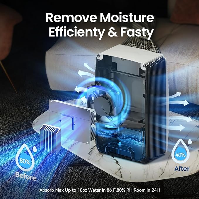 Dehumidifier for Bathroom with Drain Hose, 95 OZ Dehumidifiers for Home Bedroom - Image 3