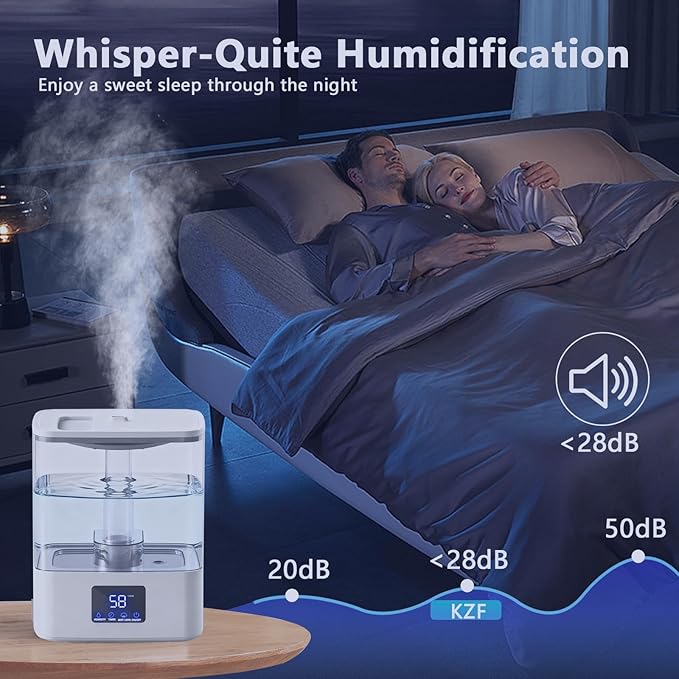 KZF 4L Top Fill Humidifiers for Bedroom & 60H Runtime - Image 6