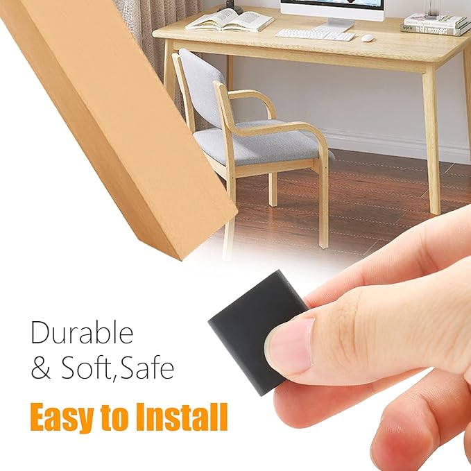 24PCS Square Rubber Furniture Leg Caps 1 Inch x 1 Inch Square Chair Leg Caps - Image 4
