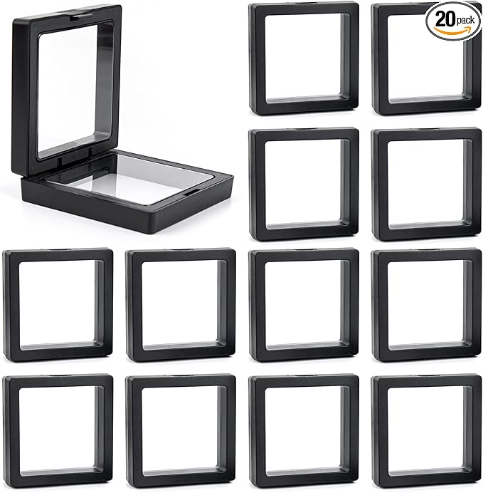 Framendino, 20 Pack Black 3D Floating Frame Display Case Challenge Coin by Unknown