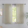 DONREN Linen Back Tab Curtains 48 Inches Long 2 Panels by DONREN