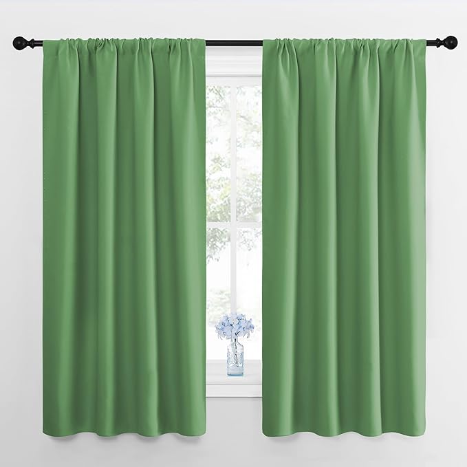 NICETOWN Kitchen Curtains, Short Blackout Curtains & Drapes, Froest Green by NICETOWN