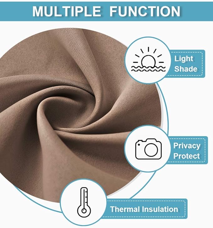 RYB HOME Blackout Curtains for Living Room, Thermal Insulated Soundproof Drapes - Image 5