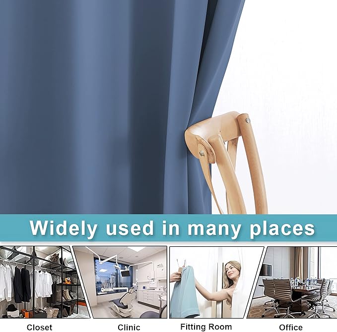 RYB HOME Extra Wide Room Divider Curtaind Blackout Privacy Screen - Image 5