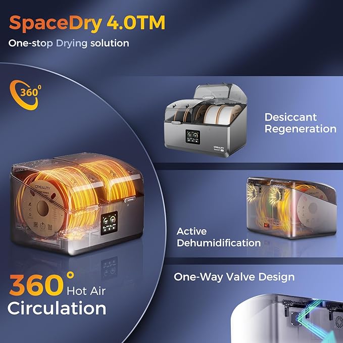Creality Filament Dryer 4 Spools, Space Pi X4 Filament Storage Box:Dual - Image 4