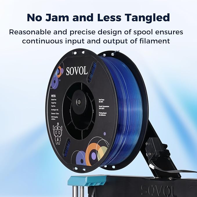 Sovol 3D Printer PETG Filament 1.75mm, Gradient Multicolors Filaments Material - Image 4