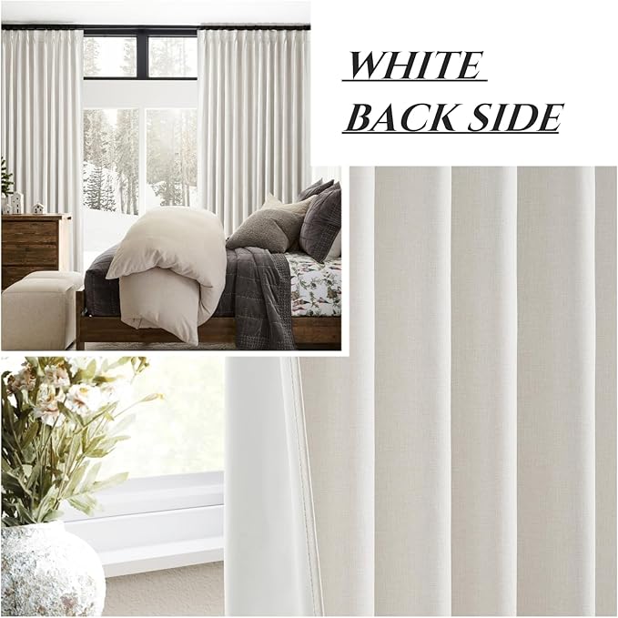 Neutral 86 Inch Nursery Blackout Window Curtains - Image 6