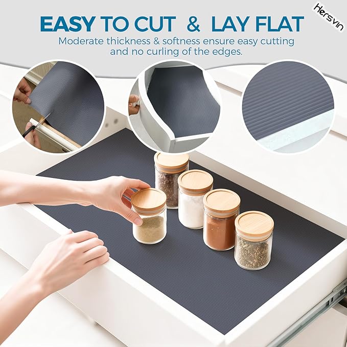Hersvin Shelf Liners 20 in x 20 ft EVA Drawer Mats, Non-Adhesive Cupboard Pad - Image 5