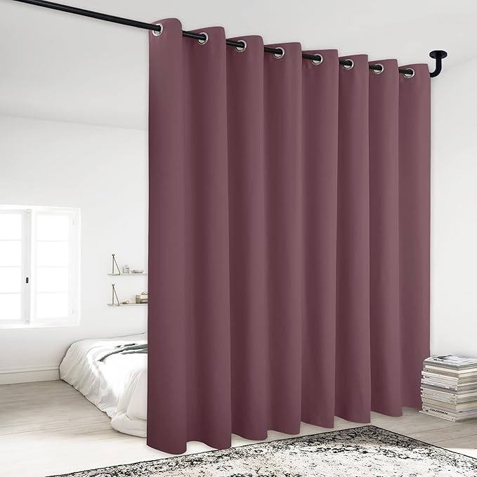 NICETOWN Lower Noise Room Divider Curtain Screen Partitions, Dry Rose, 1 Panel by NICETOWN