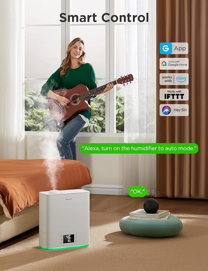 GoveeLife Smart Humidifiers for Bedroom Large Room, Top-Fill Cool Mist 6L WiFi - Image 3