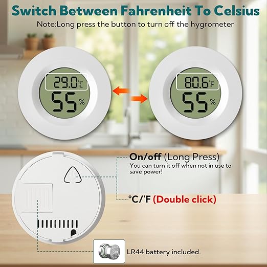 4-Pack Mini Hygrometer Thermometer Digital Humidity Meter Indoor/Outdoor - Image 5