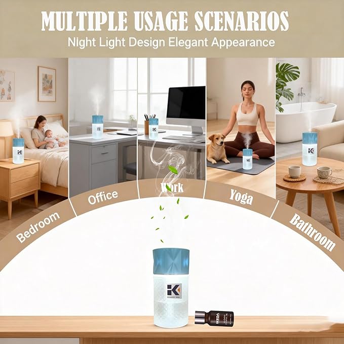 Essential Oil Diffuser, 35 Million Negative Ions Fresh Air, Glass Oil Diffuser - Image 4