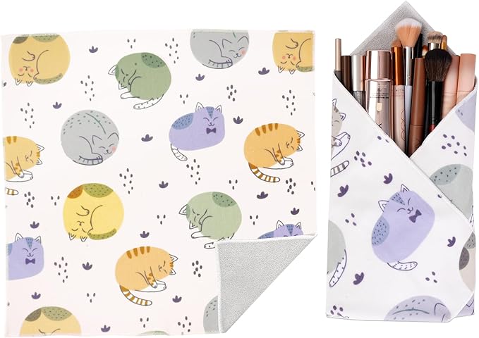 Self-Adhesive Magic Cloth Makeup Bag, Portable Protective Cosmetic Pouch by GCJUYA