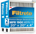 Filtrete 20x20x4 AC Furnace Air Filter, MERV 13, MPR 1900, Premium Allergen by Filtrete