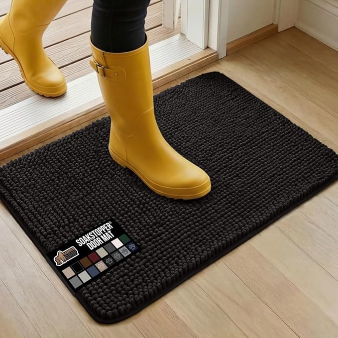 GORILLA GRIP SOAKSTOPPER Dog Door Mat, Machine Washable Rug Absorbent Doormat by GorillaGrip