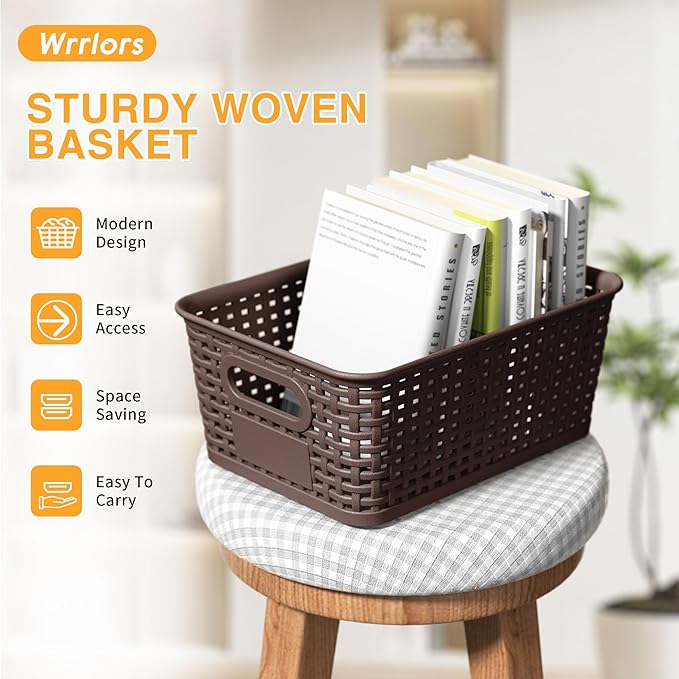 Brown Plastic Storage Baskets - Image 6